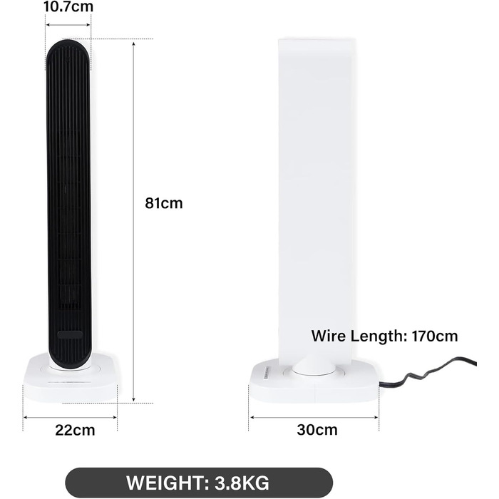 Електричний конвектор-нагрівач з пультом керування, 1500W, 4 режими, захист від перегріву, для кімнати до 25м²