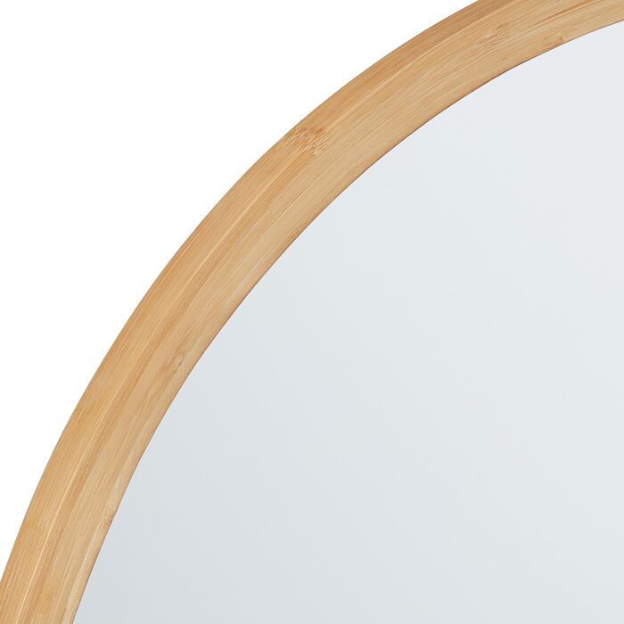 Кругле дзеркало Relaxdays на стіну з бамбуковим обрамленням