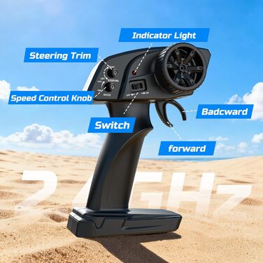 Радіокерований позашляховик DEERC 9205E 1:10 48 км/год 4WD з двома акумуляторами - іграшка для дітей та дорослих