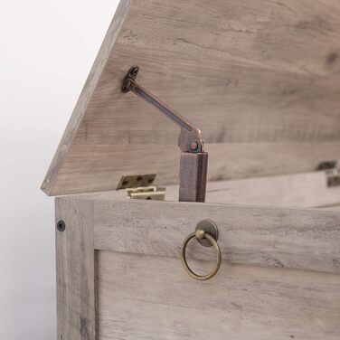 HOOBRO Лавка з ящиком для зберігання, іграшкова скриня з кришкою, тумба для взуття, лавка для сидіння, скриня для зберігання, міцна, безпечні петлі, спальня, вітальня, 76 см, білий EWT75CW01G1, білий (76 x 40 x 48 см, Greige)