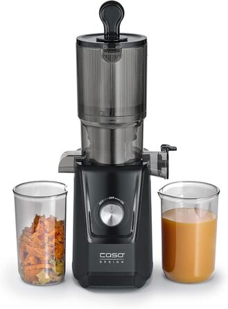CASO Juice Fit - Швидкий соковитискач, переможець тесту: низька швидкість (40 об/хв), велика завантажувальна горловина 130 мм, чорний