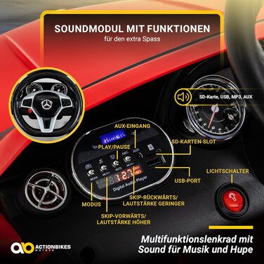 Дитячий електромобіль Mercedes AMG GLA45, ліцензійний, з пультом 2,4 ГГц, іграшкове авто для дітей від 3 років, червоний