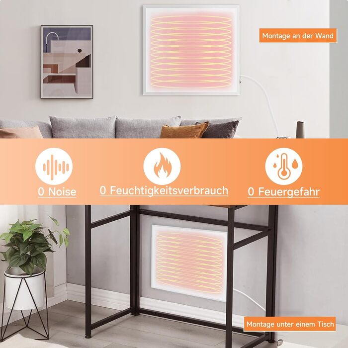 Інфрачервовий нагрівач для стін Mursche 450W з термостатом та Wi-Fi керуванням. Електричний інфранагрівач для дому, енергозберігаючий, з пультом дистанційного керування та можливістю настінного монтажу.