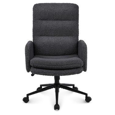 Крісло для дому та офісу Youhauchair з кашеміру, ергономічне, з високою спинкою, регульована висота, для дому та офісу (темно-сірий)