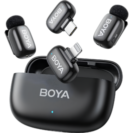 Бездротовий петличний мікрофон BOYA mini-12 Type-C/Lightning Black