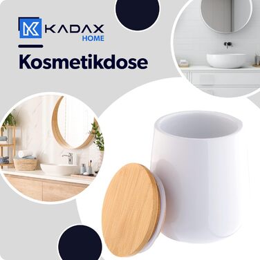 Керамічна коробка KADAX, тримач для ватних дисків, коробка для зберігання (біла)