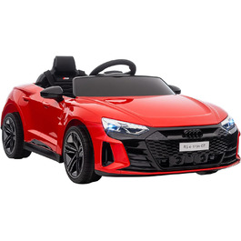 Дитячий електромобіль HOMCOM Audi RS e-tron GT з пультом, ременем безпеки, музикою, сигналом, фарами, до 5 км/год, для дітей 3-5 років, червоний