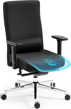 Офісне крісло Dowinx з поперековою підтримкою, чорне