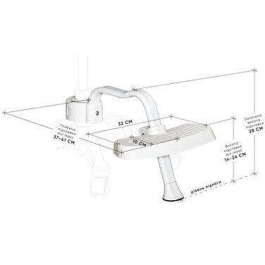 Підставка для крісел Mealux BD-P4 White (арт. BD-P4 W)