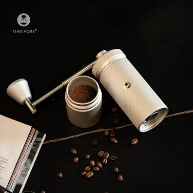 Ручна кавомолка TIMEMORE Chestnut з нержавіючої сталі, шліф Kegelschliff S2C, для еспресо та френч-пресу, чорний/золотий (S3, S3 - Gold)