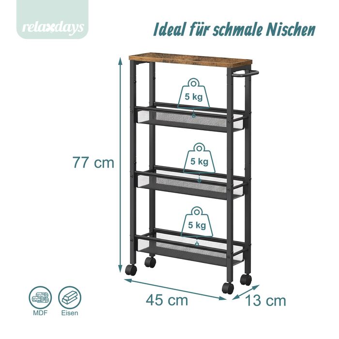 Органайзер Relaxdays для ванної кімнати з 4 ярусами