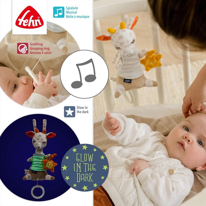 Міні музична шкатулка кролик - органічна бавовна - заспокійлива мелодія - дитяча іграшка (жираф)