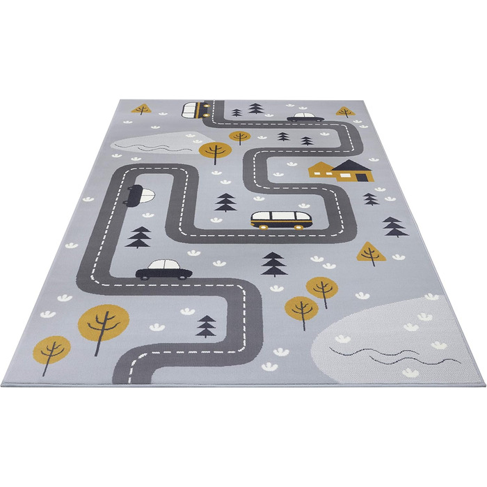 Дитячий килимок Hanse Home Dream Street Play Street, простий у догляді, 120x170см, сірий гірчично-жовтий