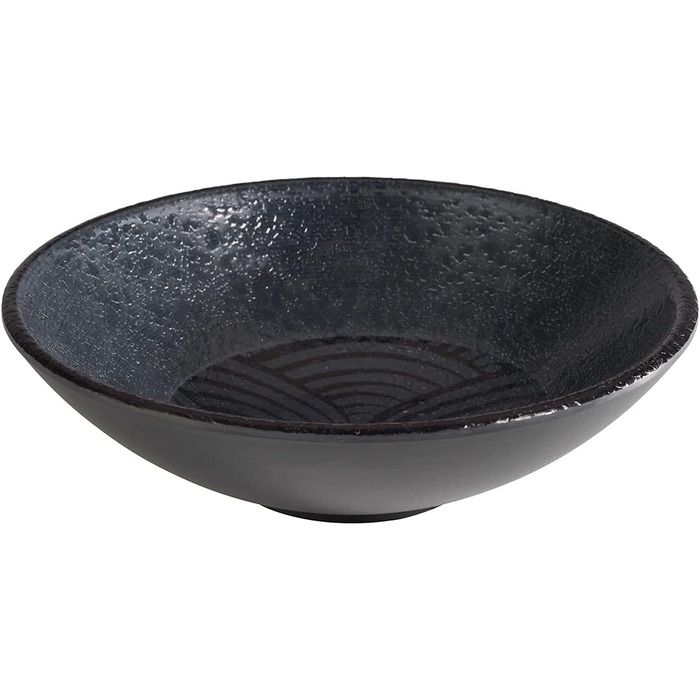Меламіновий посуд Набір з 2 супових тарілок, Похідний посуд чорний з декором (посуд 4 персони)