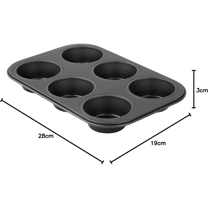 Форма для кексів 6 Ø 7 см, чорний металік, 6534