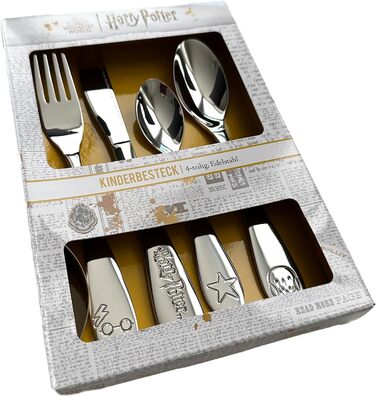 Набір дитячого столового прибору Кіндербестек Гаррі Поттер з гравіюванням - персоналізований столовий прилад з іменем або датою, бренд GEDA LABELS