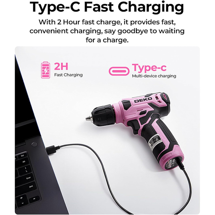 Набір інструментів DEKO 126 предметів в кейсі: професійний набір для дому, офісу та саду, рожевий