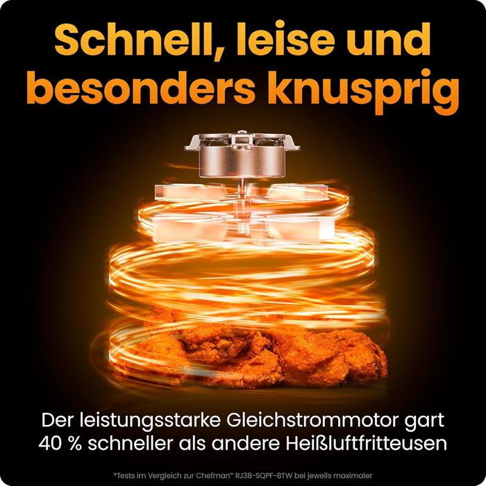 Фритюрниця Chefman TurboFry 8.5 л, 6-в-1, чорна: смаження, випікання, гриль, розігрів, гідратація, розморожування