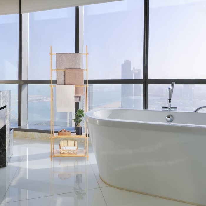 Підставка для рушників Relaxdays, бамбук, 3 перекладини