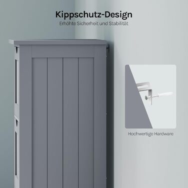 Шафка для ванної кімнати WOLTU, вузька, з 3 висувними ящиками, 32 x 30 x 81 см, для ванної, вітальні, спальні, кухні, сучасний дизайн, білий колір, BZS123ws