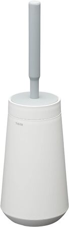 Тримач для щітки для туалету Tiger Tess, окремостоячий, з відсіком для зберігання очищувача та гнучкої щітки для туалету Swoop, колір білий / світло-сірий (білий / світло-сірий, закритий)