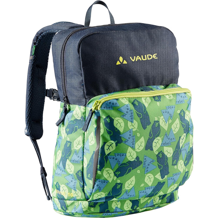Дитячий рюкзак VAUDE Minnie для хлопчиків і дівчаток, зручний туристичний рюкзак для дітей, стійкий до погодних умов шкільний рюкзак з великою кількістю місця для зберігання та світловідбиваючими елементами One size Parrot Green/Eclipse