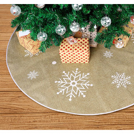 Спідниця для різдвяної ялинки, лляна спідниця для різдвяної ялинки, Сніжинка, ковдра для різдвяної ялинки, кругла підставка для різдвяної ялинки, Різдвяна ялинка