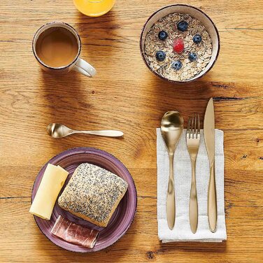 Сніданок MSER 931496 Bel Tempo II на 6 персон у вінтажному стилі, кераміка з ручним розписом, набір посуду з 18 предметів, глиняний посуд (ягідний)