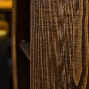 Дерев'яний бар з полицями для вина CREATIVE COOPER Fass - LED підсвітка, 80x50 см, стилістика рустік