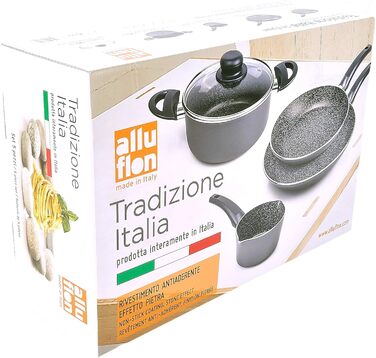 Традиційний італійський набір з 5 предметів сковороди 20-24-28 см, запіканка на ніжках, 16-20 см, алюмінієва, 0018026573