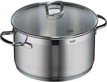 Набір каструль Silit Toskana Induktion 4-каструль, нержавіюча сталь, з кришкою з термоскла, не має покриття