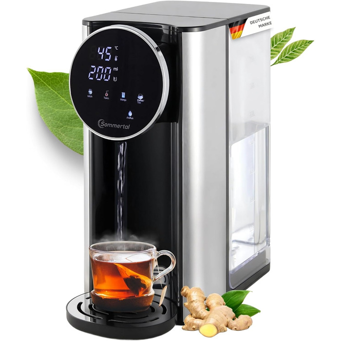 Гарячий водопостачальник Sommertal HW400 Businessline XXL: миттєва вода 45-100°C, 4L бак, сенсорний дисплей, функція дитячого харчування