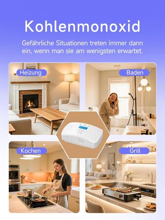 Датчик CO Heimann 722ESY з Wi-Fi, 10 років служби, сумісний з Tuya/SmartLife, EN50291