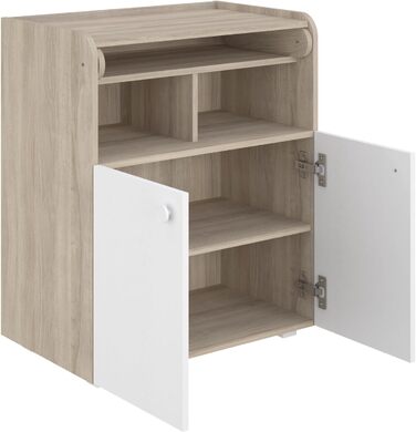 Комод для дитячої кімнати Shefa Wickelkommode 700 Teddy, білий - сучасний комод для дитячої, 47 x 70 x 86 см, білий, Teddy (Ulme)