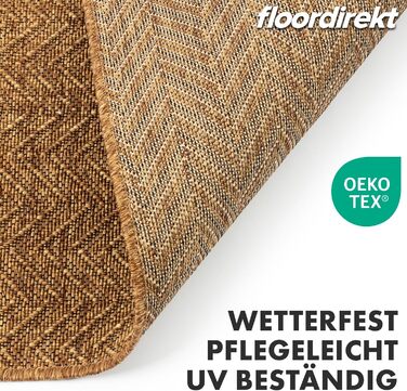 Килим Floordirekt Outdoor стійкий до атмосферних впливів та ультрафіолету, міцний, миється (80x150 см, Cheron Brown)