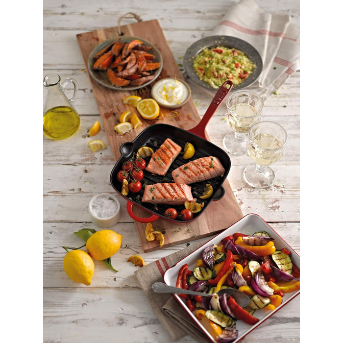 Сковорода-гриль Denby Halo 25 см, чавун, рубіново-червоний (25 см)