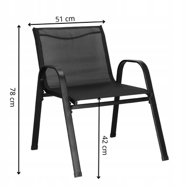 Комплект садових меблів Springos, метал, чорний, 4 предмети