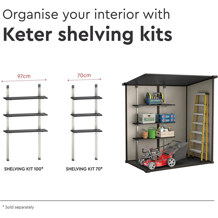 Сарай садовий Keter Manor Pent 6x4, пластиковий, бежевий, 183.5x111x200.5 см, для вулиці, вологостійкий