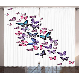 Штора-метелик, Жіночі крила, 280x175 см, синій/фіолетовий