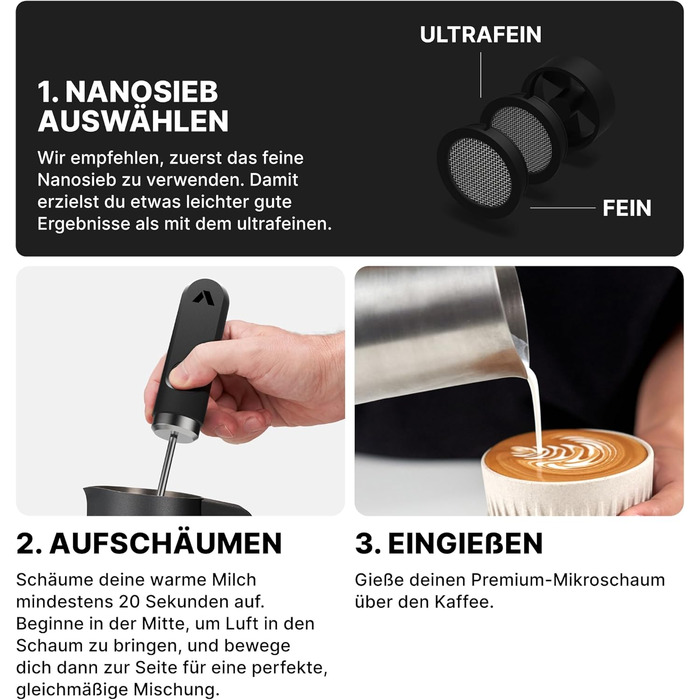 Мікропінний молочний піноутворювач Subminimal NanoFoamer Lithium - для капучино, лате, гарячого шоколаду