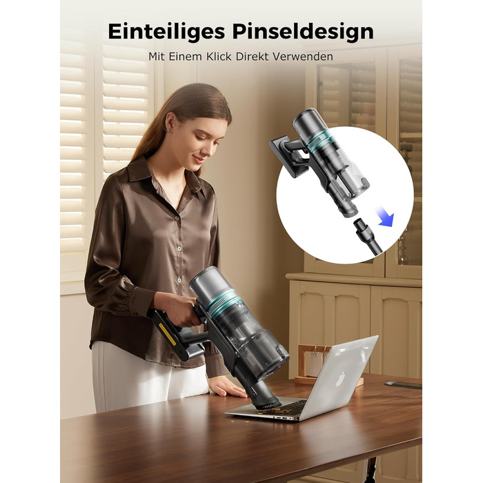 Бездротовий пилосос Proscenic P11 Ultra: потужний, легкий, з акумулятором 50 хвилин, сенсорний екран, антизаплутування, для дому, авто та видалення шерсті тварин (сірий)