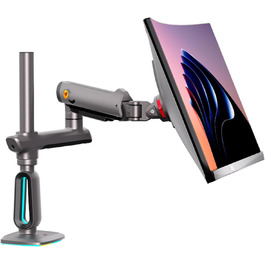 Кріплення для монітора NB Ergonomic RGB, 32-60 дюймів, плоске/вигнуте, важке, для моніторів 49-57 дюймів, 20 кг, VESA 75/100 мм (чорне)