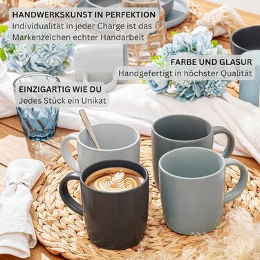 Набір посуду SÄNGER Leeds 20 предметів: тарілки, миски, чашки (4 особи), кераміка, кольоровий посуд