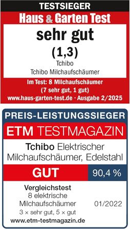 Електричний спінювач молока Tchibo, 130 мл, з нержавіючої сталі, антипригарне покриття, для капучино, лате макіато та какао