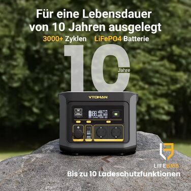 VTOMAN FlashSpeed 600: Портативна електростанція 600W (пік 1200W) - 499Wh, Сонячний генератор LiFePO4, 100W USB-C, швидка зарядка 60 хв (0-80%) для кемпінгу, риболовлі, автодому