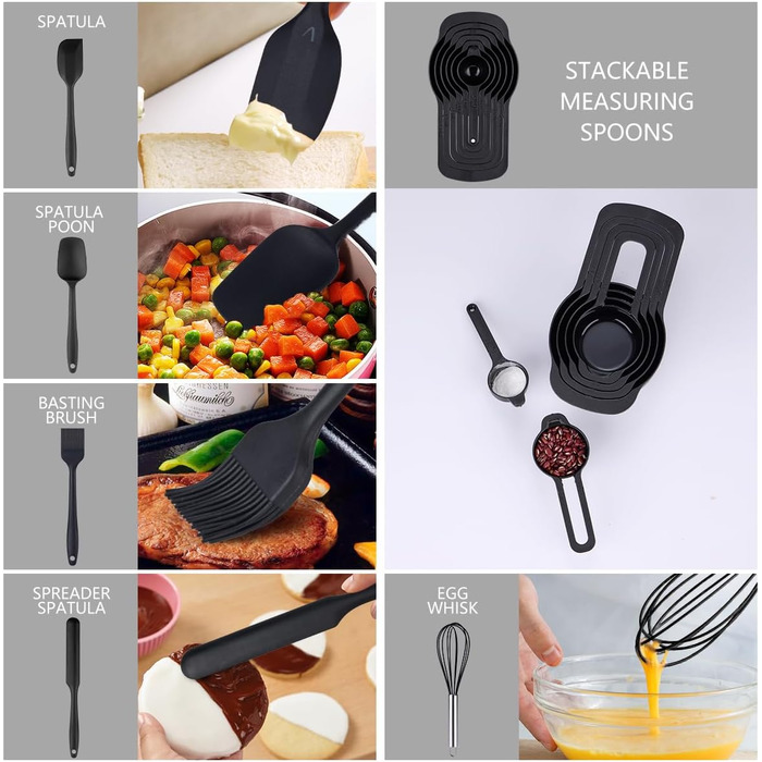 Набір місок для перемішування з кришками, 26 предметів: міски, чаші з нержавіючої сталі для випічки, змішування, подачі та приготування їжі. Об'єми: 5, 3.7, 2.8, 2.3, 1.7, 1.1, 0.7 л + 12 кухонних аксесуарів