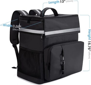 Термосумка-рюкзак MATEPROX 40L чорного кольору: ізольована, водонепроникна, з відкривачем для пляшок, для пікніка, кемпінгу, BBQ та походів