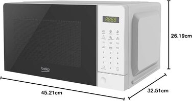 Мікрохвильова піч Beko Moc201103W, 20 л, цифрова, біла