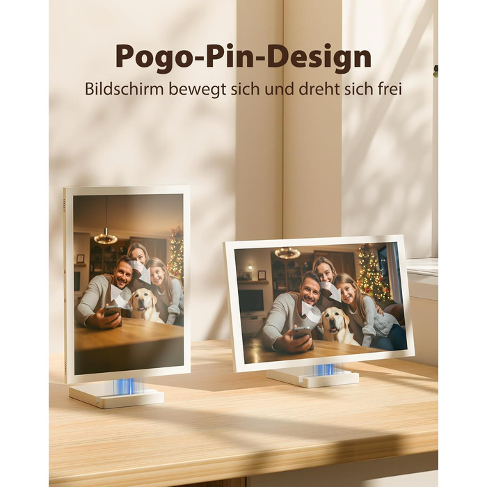 Цифровий фоторамка 10.1 дюйма Wi-Fi з 64 ГБ пам'яті, IPS сенсорний дисплей 1280*800, ділитися фото/відео через додаток Frameo