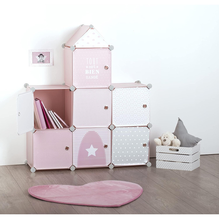 Дитячі ящики для зберігання замок - рожевий 96 109 см - Рожевий - Atmosphera crateur d'intrieur рожевий Одномісний